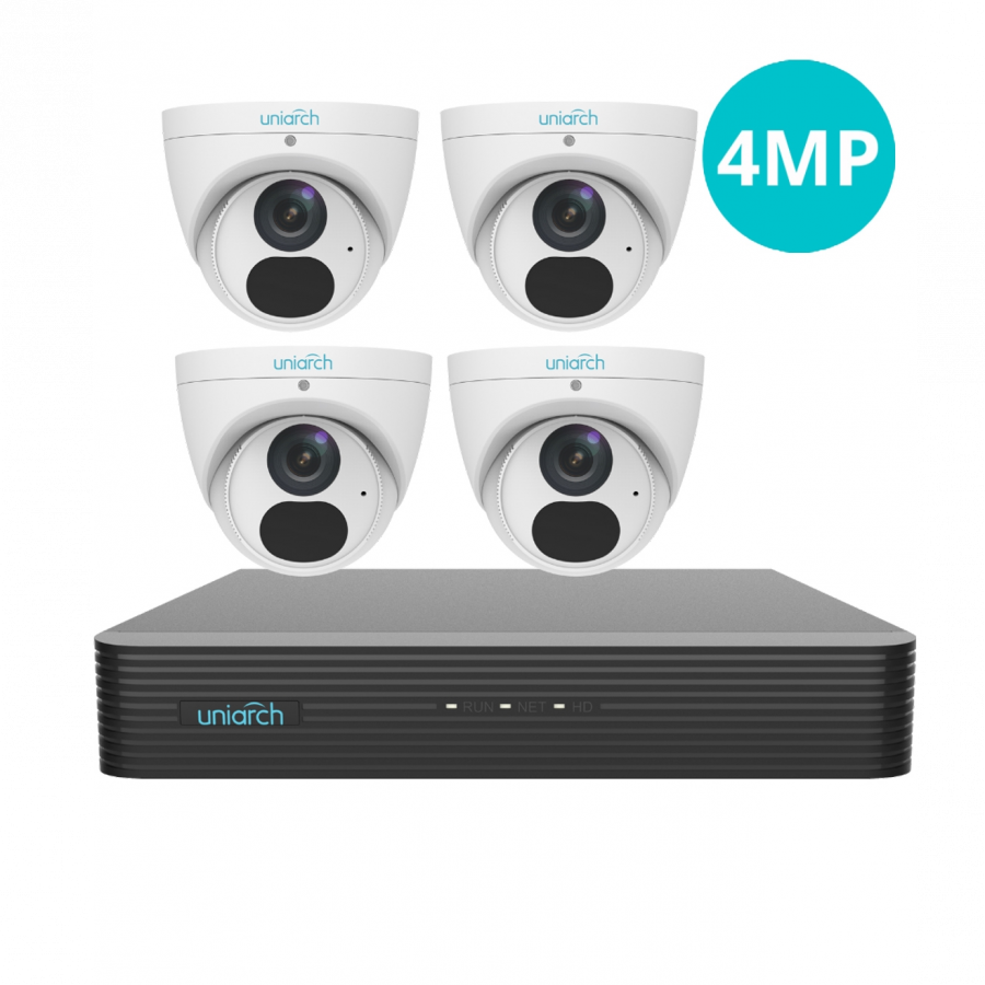 UNIARCH 4CH KIT WITH 4 X 4MP STARLIGHT TURRET & 1TB (IN A KIT BOX)